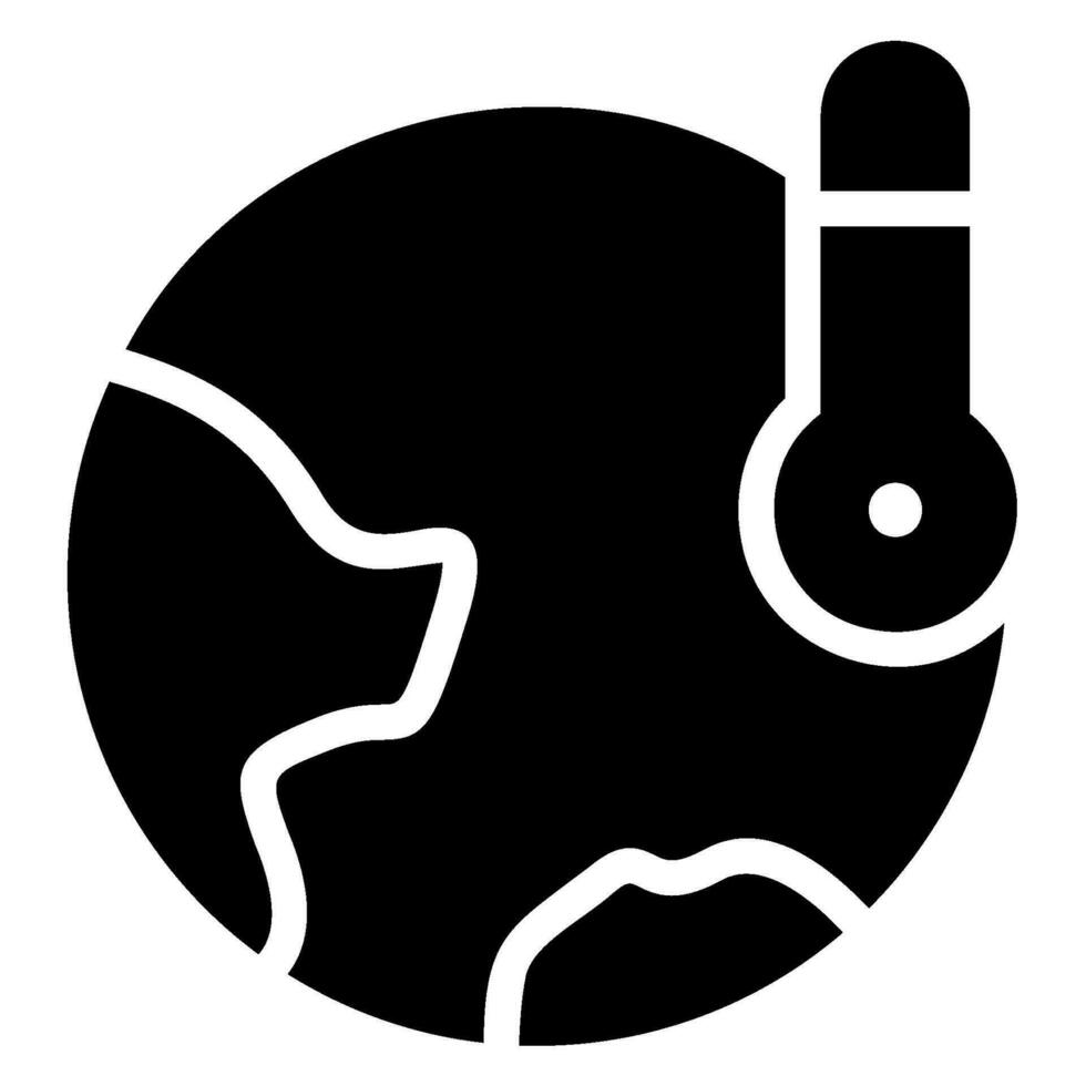 glyph-pictogram opwarming van de aarde vector