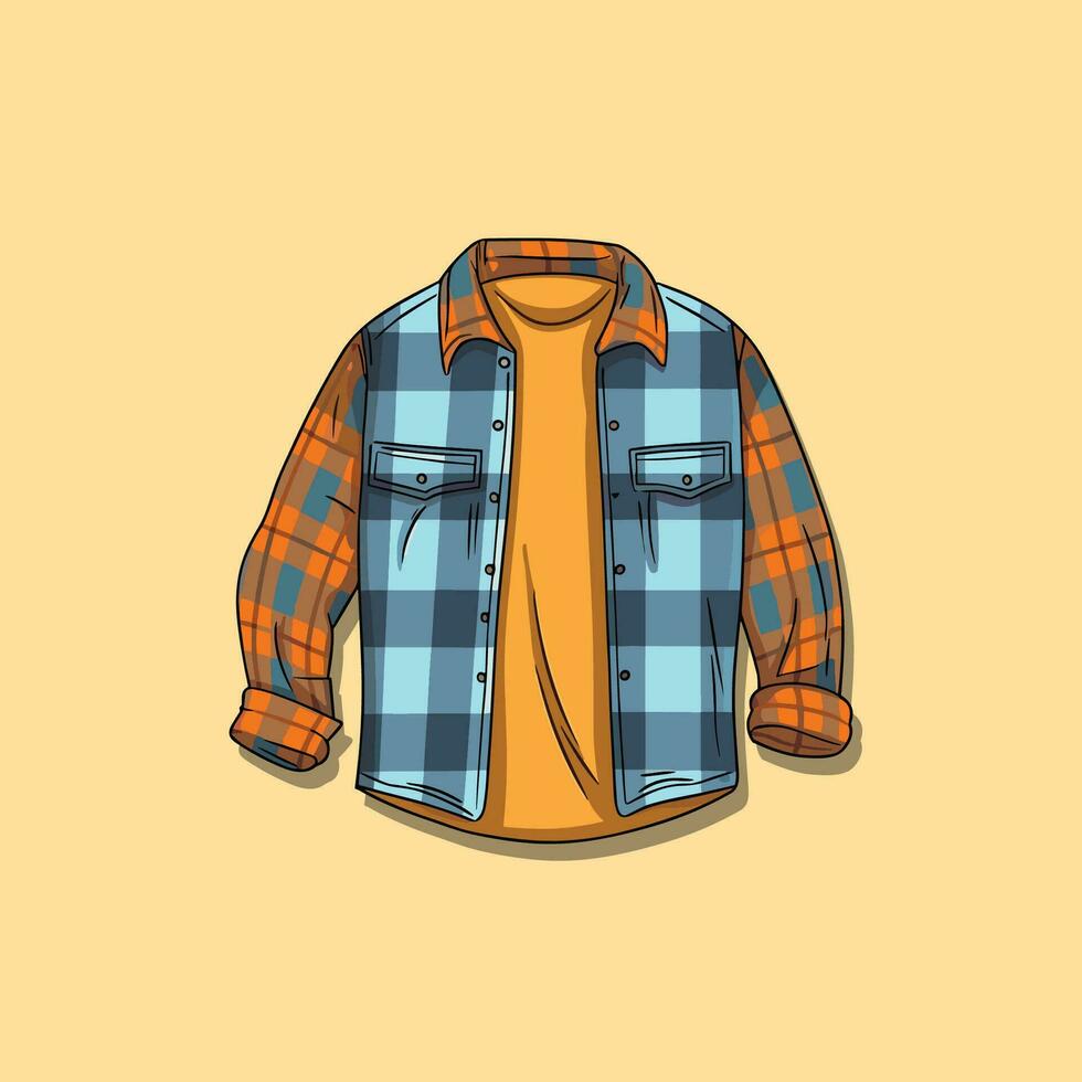 flanel overhemd vector klem kunst illustratie