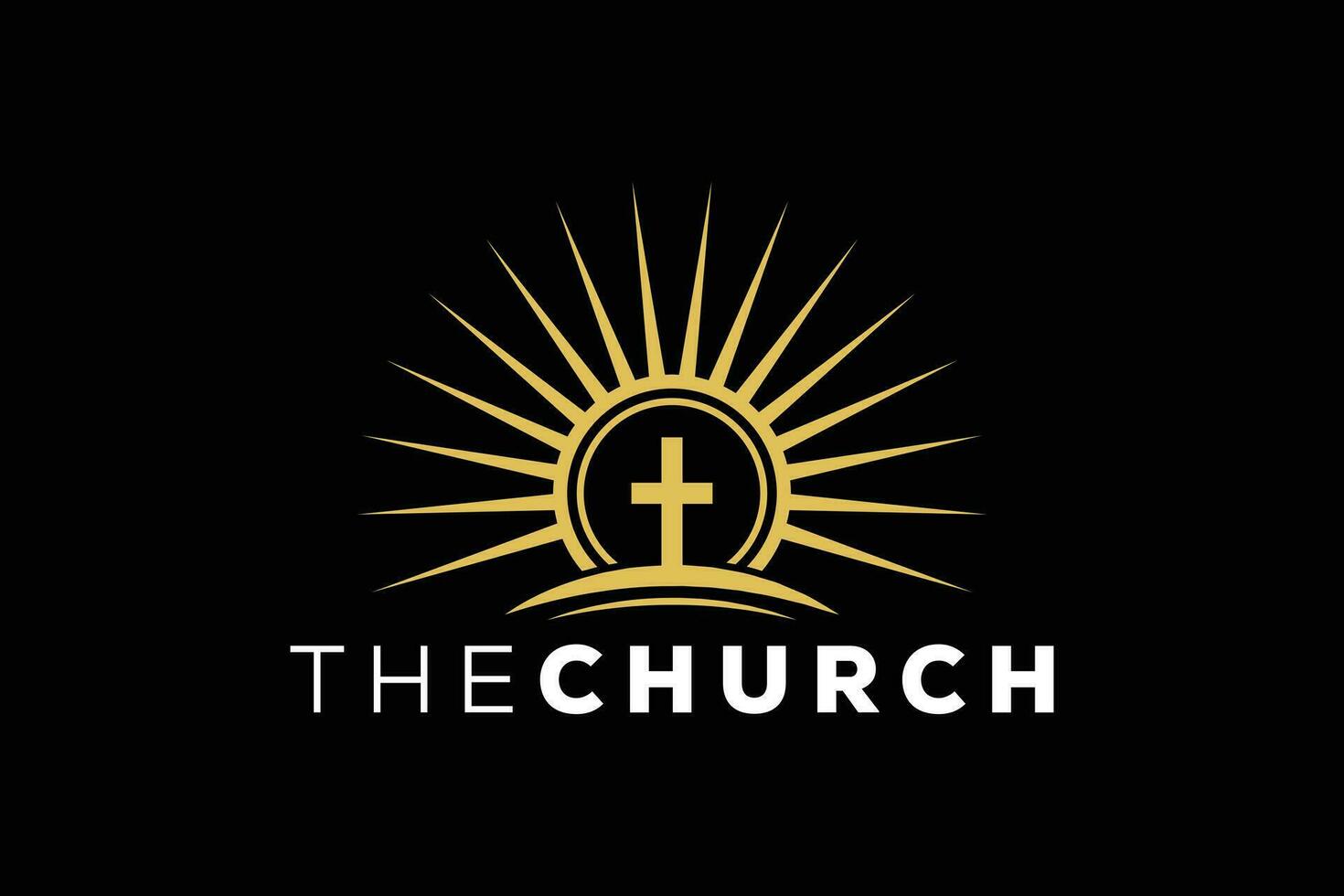 modieus professioneel en minimaal kerk teken christen en vredig vector logo ontwerp