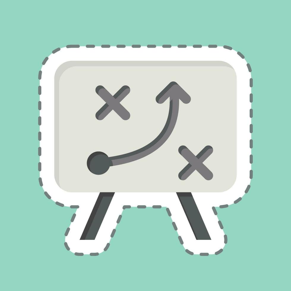 sticker lijn besnoeiing strategie. verwant naar bedrijf analyse symbool. gemakkelijk ontwerp bewerkbaar. gemakkelijk illustratie vector