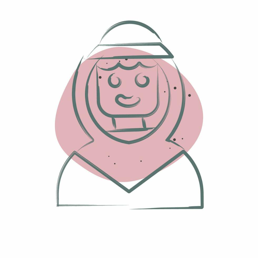 icoon Arabisch Mens. verwant naar saudi Arabië symbool. kleur plek stijl. gemakkelijk ontwerp bewerkbaar. gemakkelijk illustratie vector