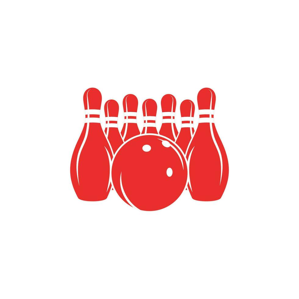 bowling logo, pin vector, sport- etiket voor bowling hal, bowling club logo sjabloon. vector