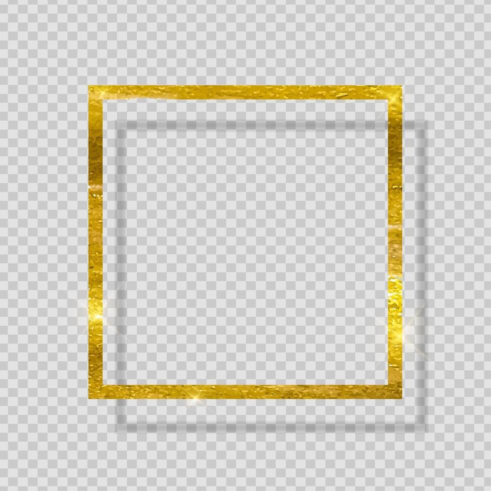 gouden verf glinsterende getextureerde frame op transparante achtergrond. vector illustratie