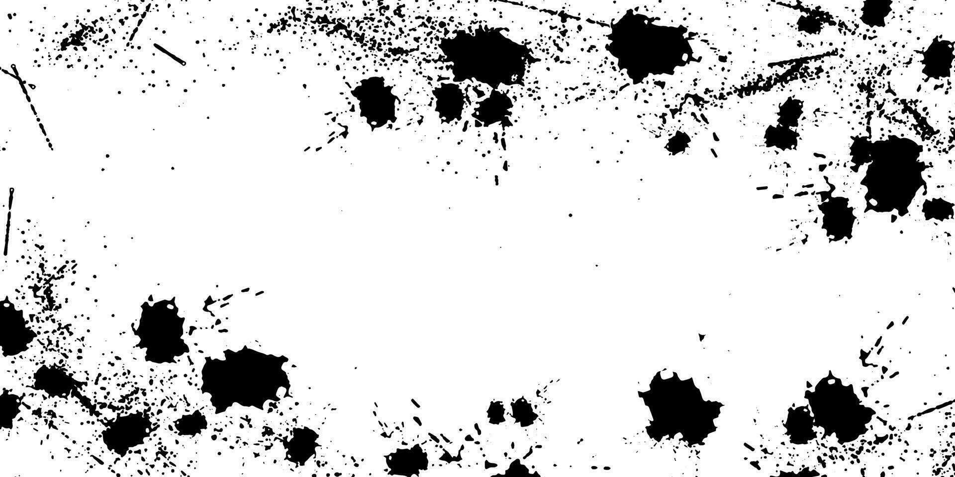 zwart en wit grunge verf spetters Aan een wit achtergrond vector