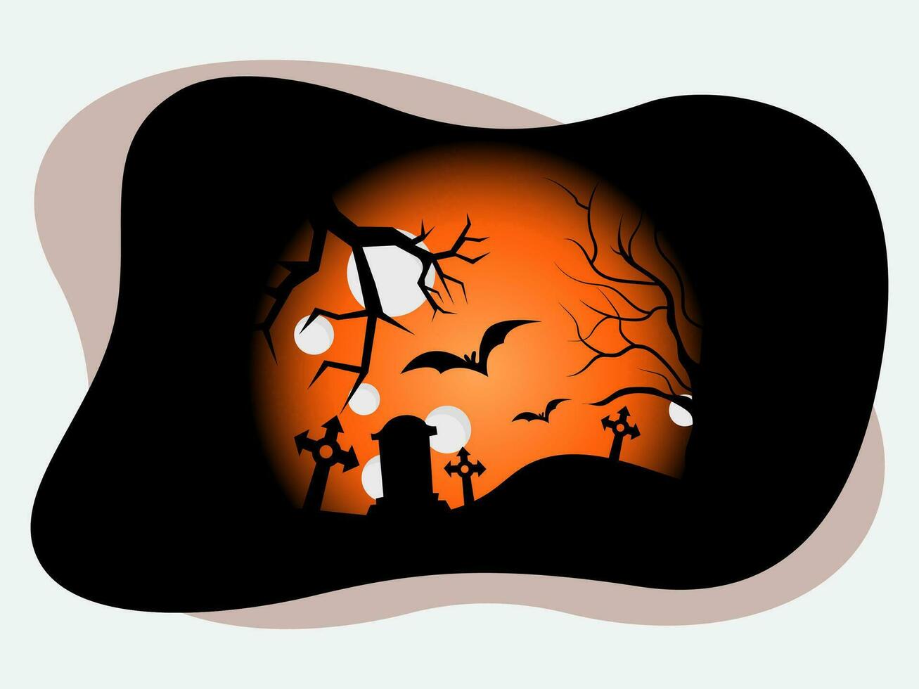 halloween pompoenen en grafstenen in de begraafplaats vector achtergrond bundel pak reeks sjabloon