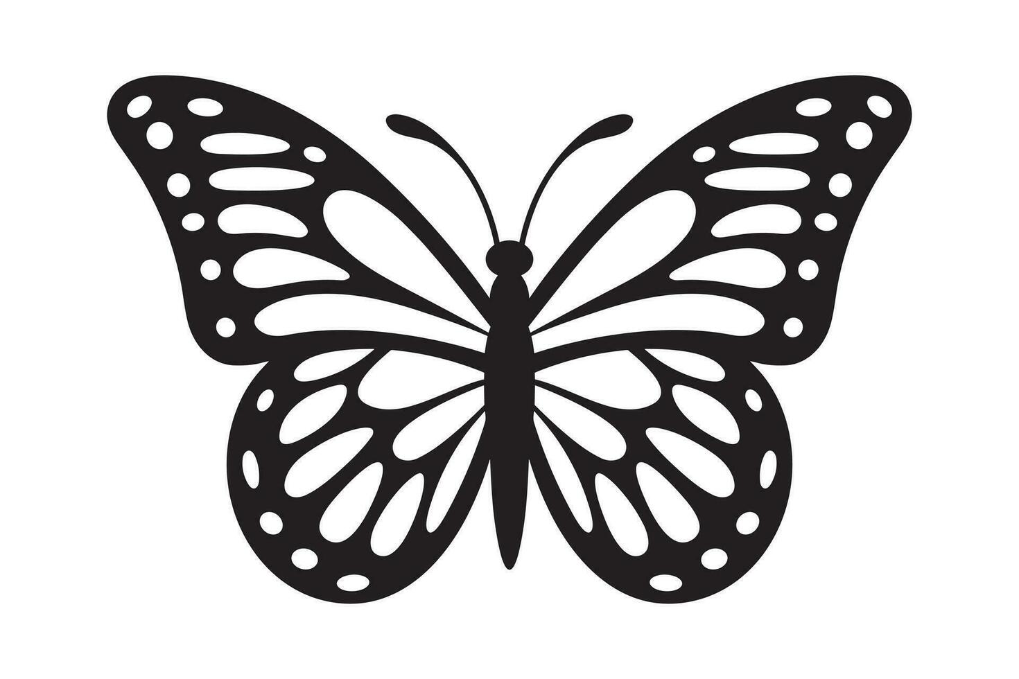 vlinder tatoeëren silhouet ontwerp, grafisch zwart icoon van vlinder geïsoleerd Aan wit achtergrond vector