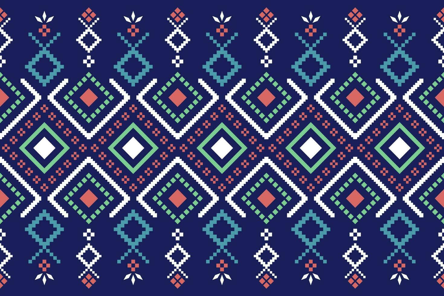 kruis steek kleurrijk meetkundig traditioneel etnisch patroon ikat naadloos patroon abstract ontwerp voor kleding stof afdrukken kleding jurk tapijt gordijnen en sarong aztec Afrikaanse Indisch Indonesisch vector