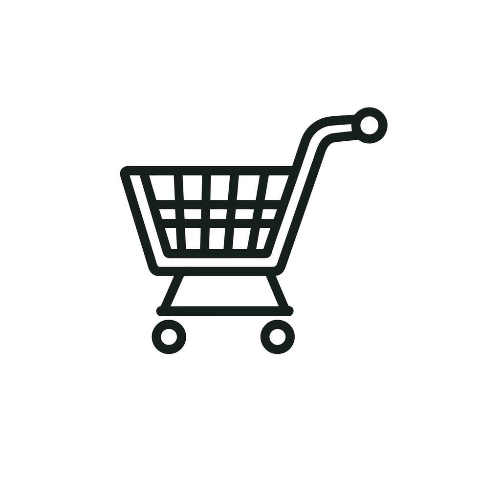 elegant online boodschappen doen kar logo in vector ontwerp, een perfect fit voor uw naadloos digitaal boodschappen doen beleven.