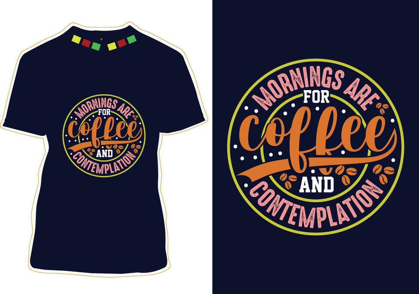 ochtenden zijn voor koffie en contemplatie, Internationale koffie dag t-shirt ontwerp vector