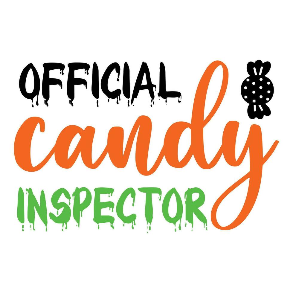 officieel snoep inspecteur gelukkig halloween vector