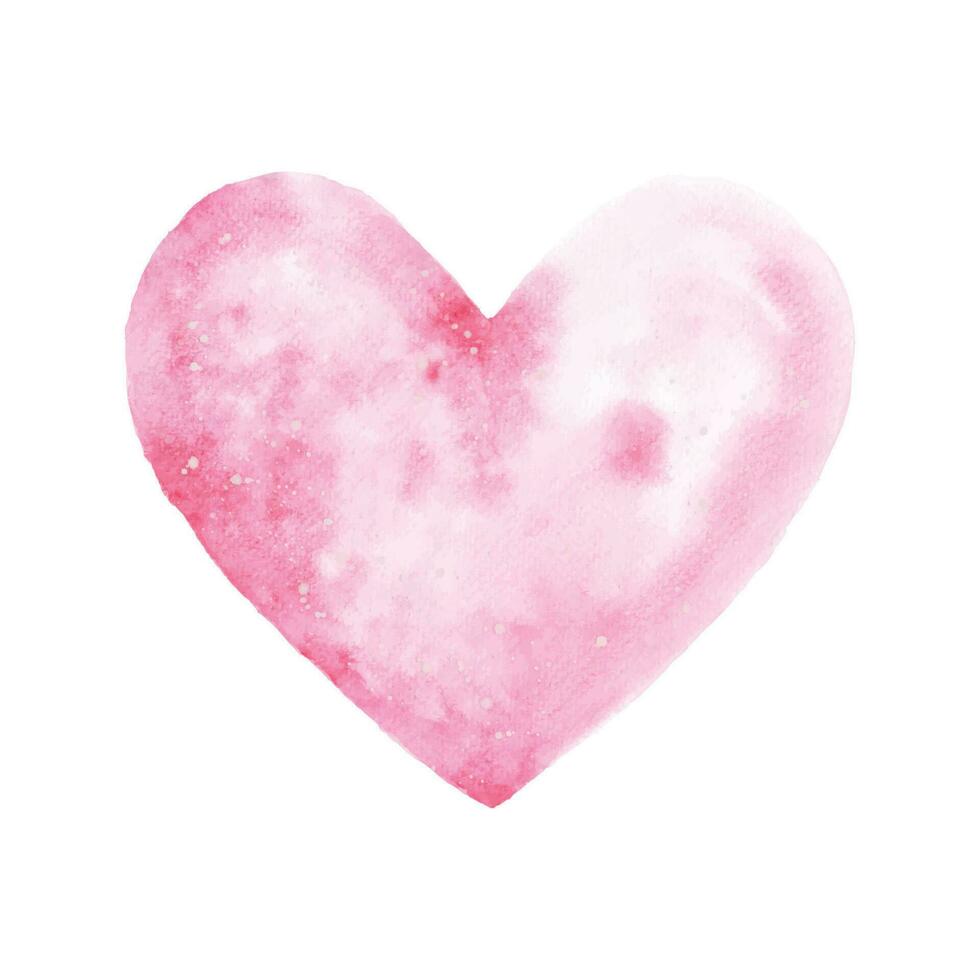 hand geschilderd waterverf licht roze hart vector