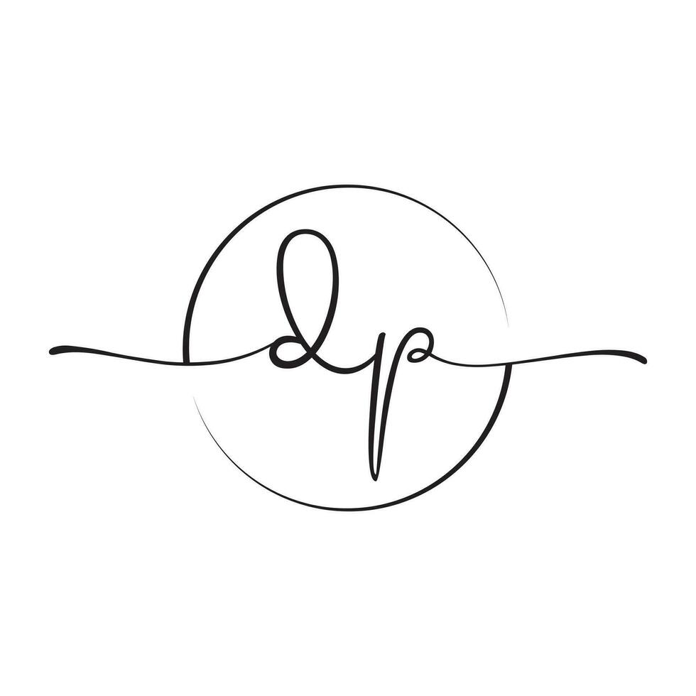 dp handtekening eerste logo sjabloon vector ,handtekening logotype