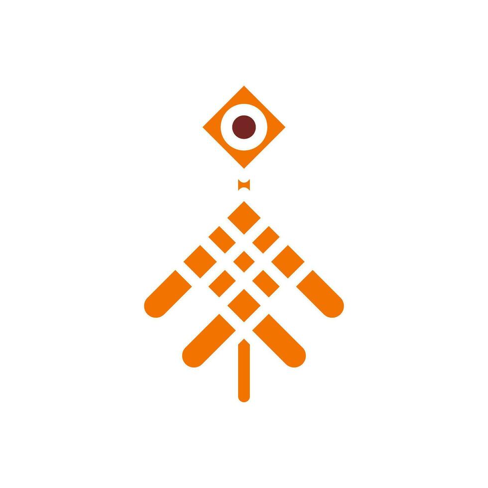 decoratie icoon solide oranje bruin kleur Chinese nieuw jaar symbool perfect. vector