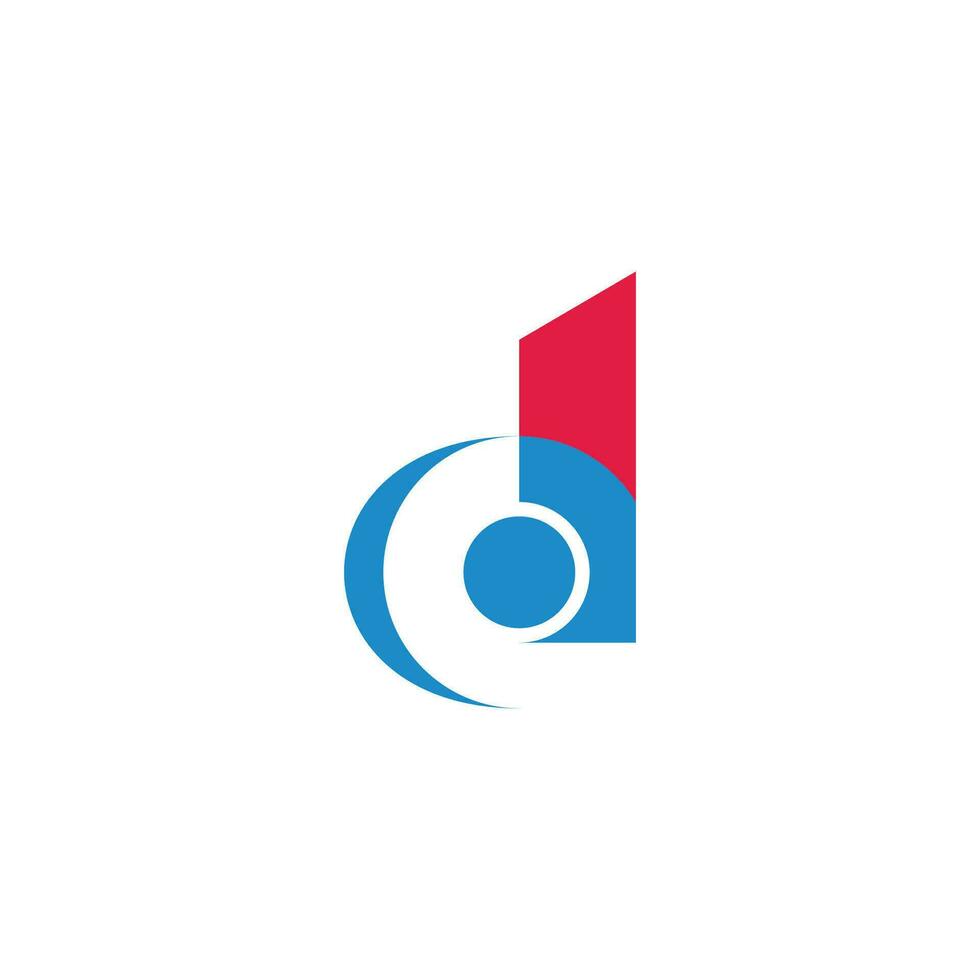 brief d cirkel punt meetkundig centrum logo vector