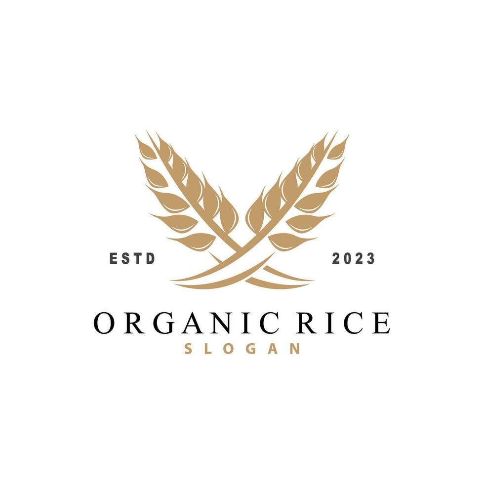 tarwe graan rijst- logo, gemakkelijk ontwerp biologisch vector illustratie icoon sjabloon