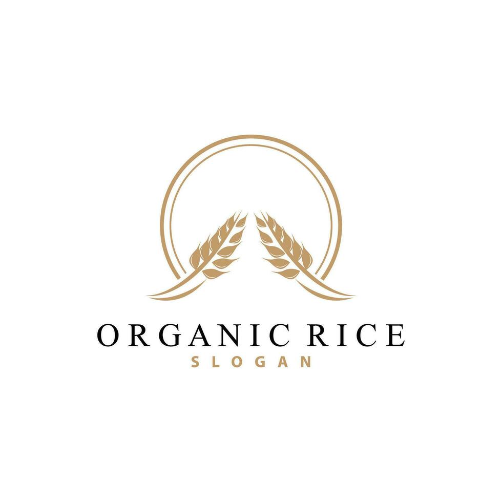 tarwe graan rijst- logo, gemakkelijk ontwerp biologisch vector illustratie icoon sjabloon