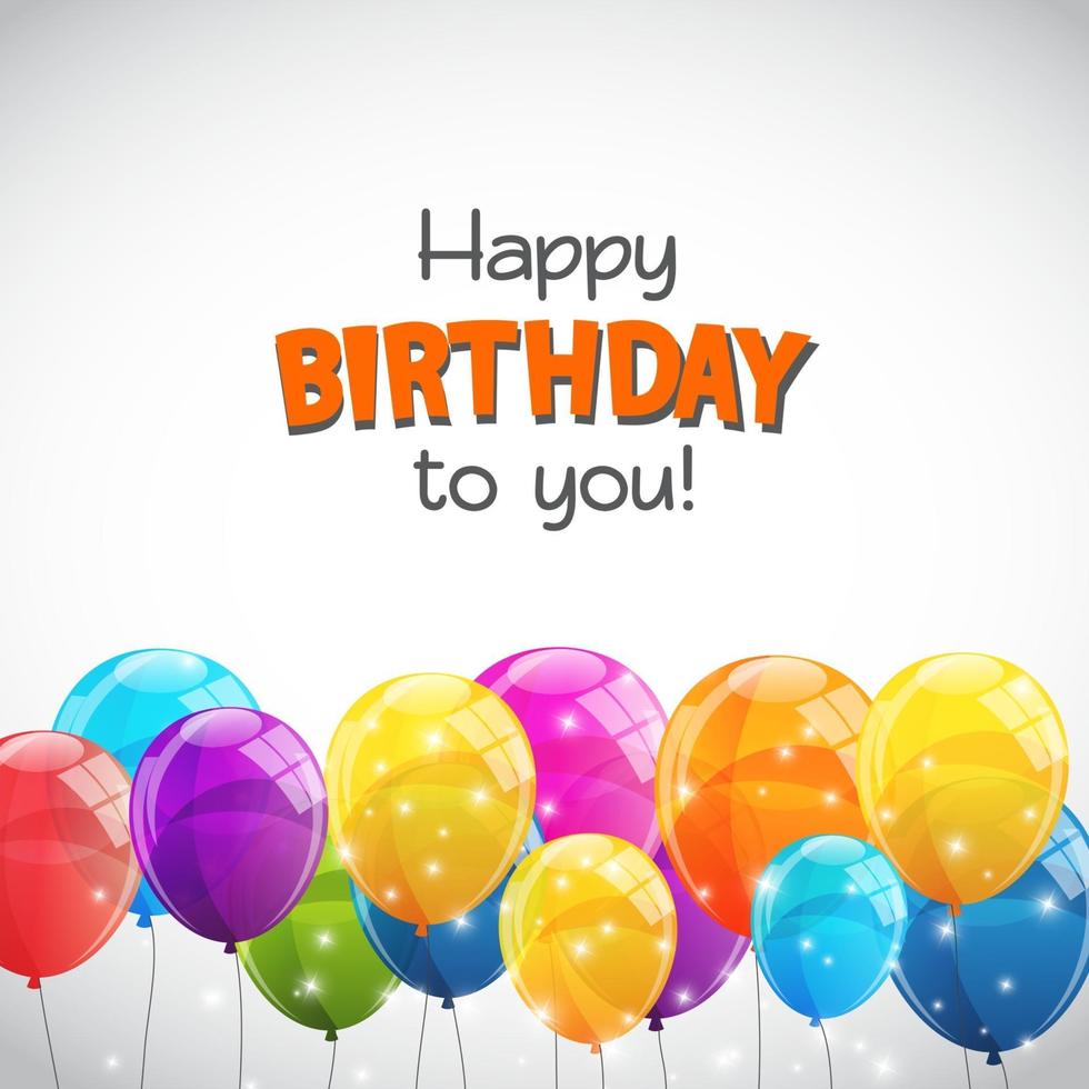 kleur glanzend gelukkige verjaardag ballonnen banner achtergrond vectorillustratie vector