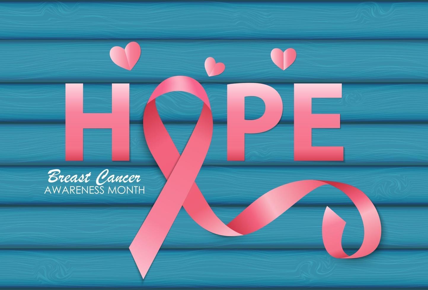 borstkanker bewustzijn maand roze lint achtergrond vectorillustratie vector