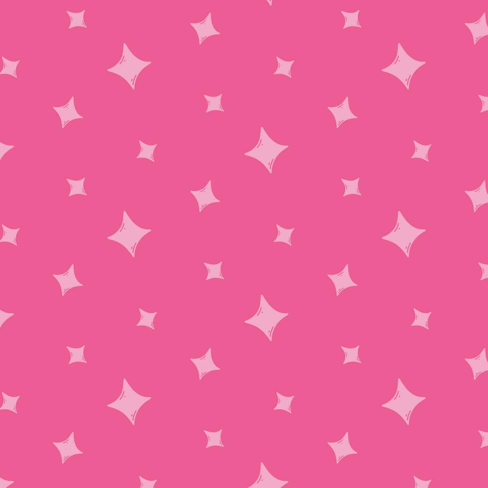 vector naadloos patroon met sterren. barbicora afdrukken. roze patroon met sterren.
