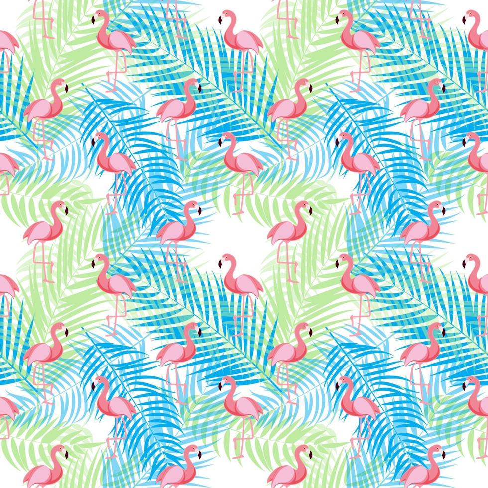 schattige retro naadloze flamingo patroon achtergrond vectorillustratie vector