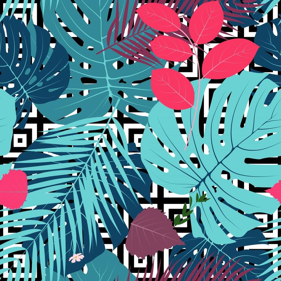 zomer abstracte naadloze patroon achtergrond met palmbladeren. vector illustratie
