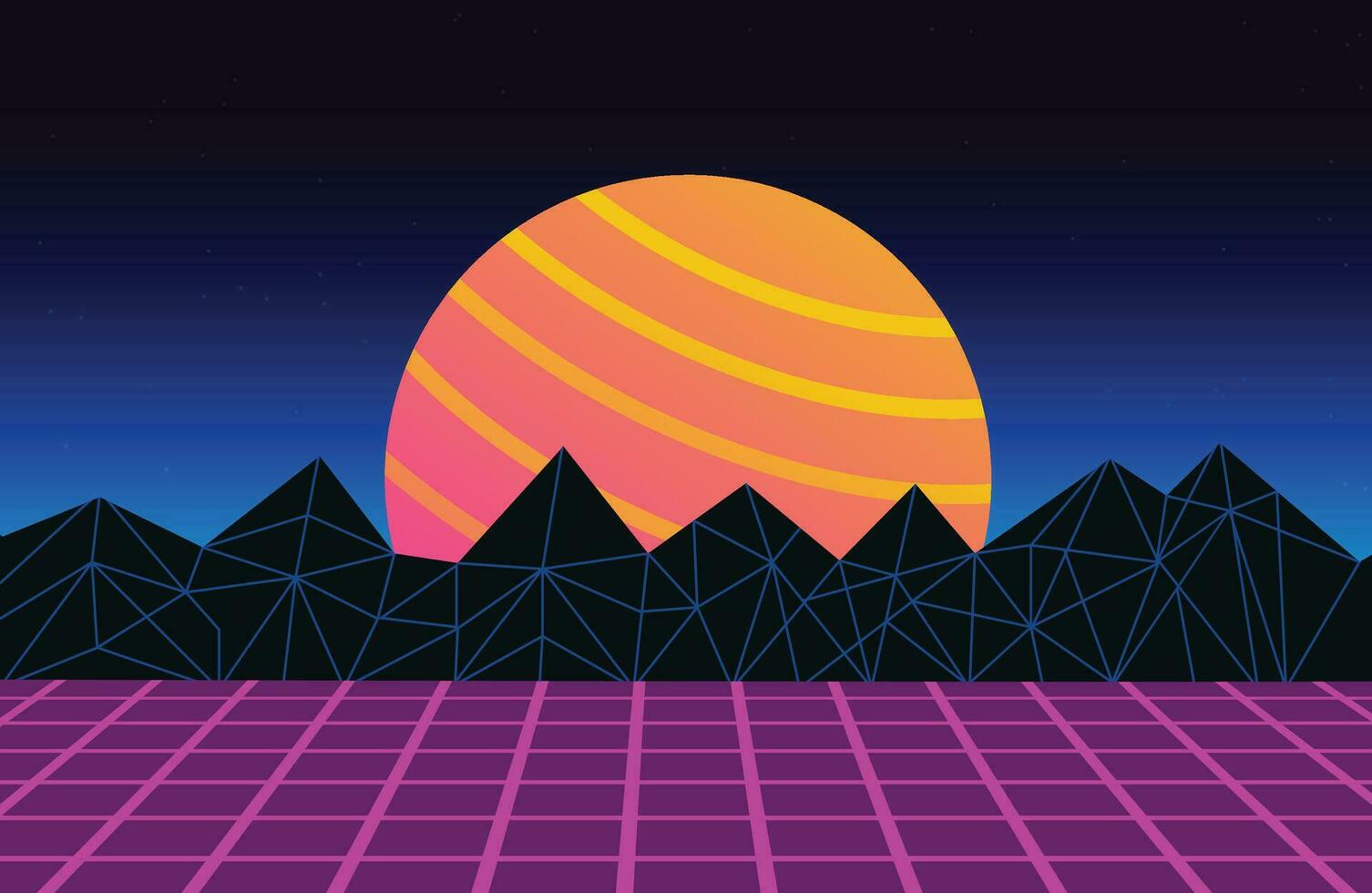 retro 80s futuristische achtergrond vector