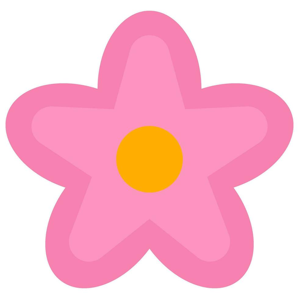 roze bloem icoon met vijf bloemblaadjes vector