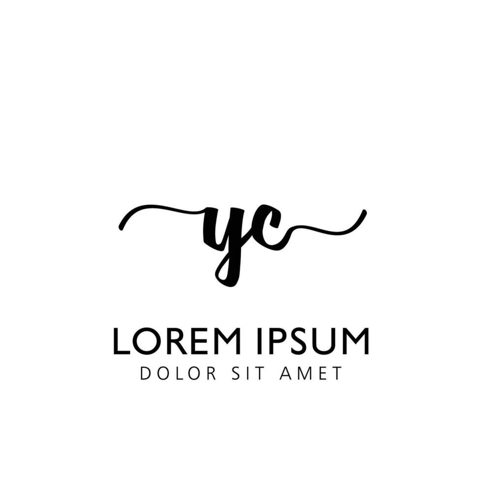 yc eerste handschrift sjabloon ontwerp vector