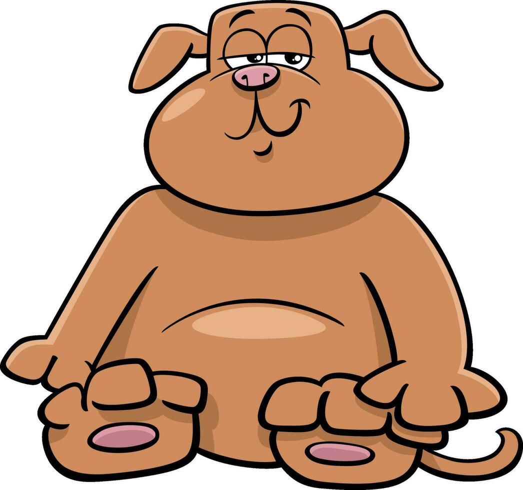 grappig zittend tekenfilm hond grappig dier karakter vector