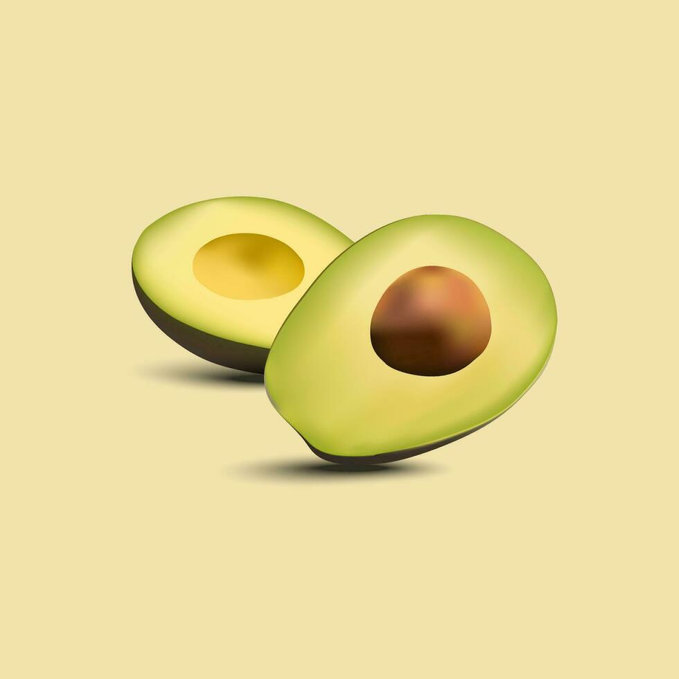 avocado gezond fruit avocado fruit Aan licht geel achtergrond vector