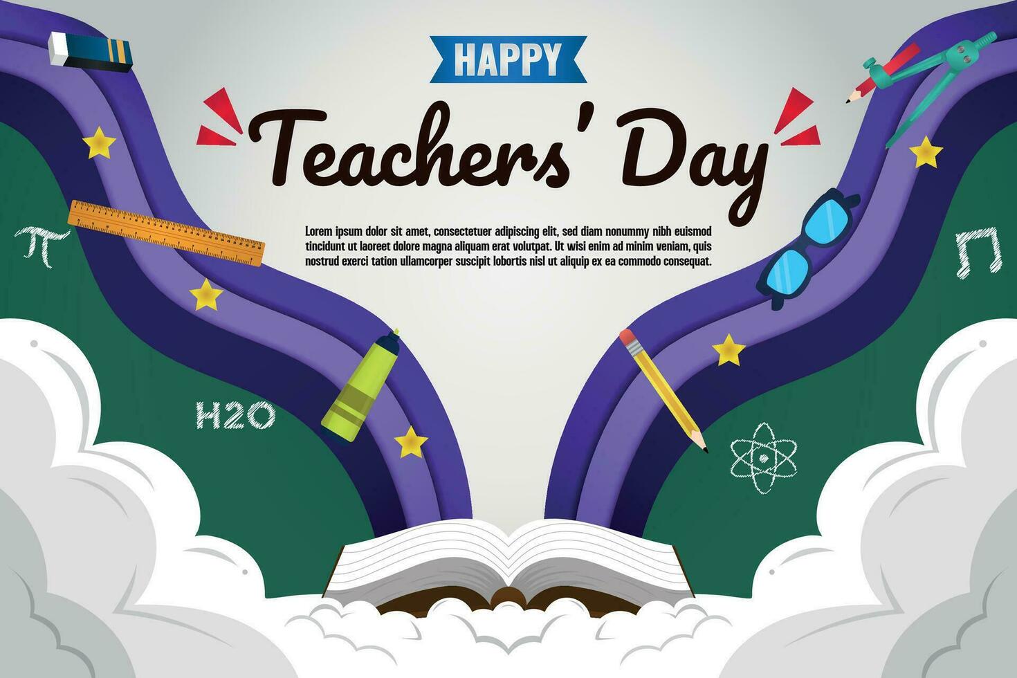 vector sjabloon gelukkig leraren' dag achtergrond v2