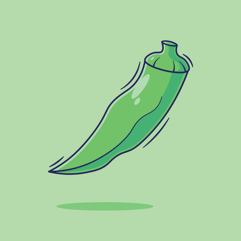 vlak ontwerp vector van vers groen okra