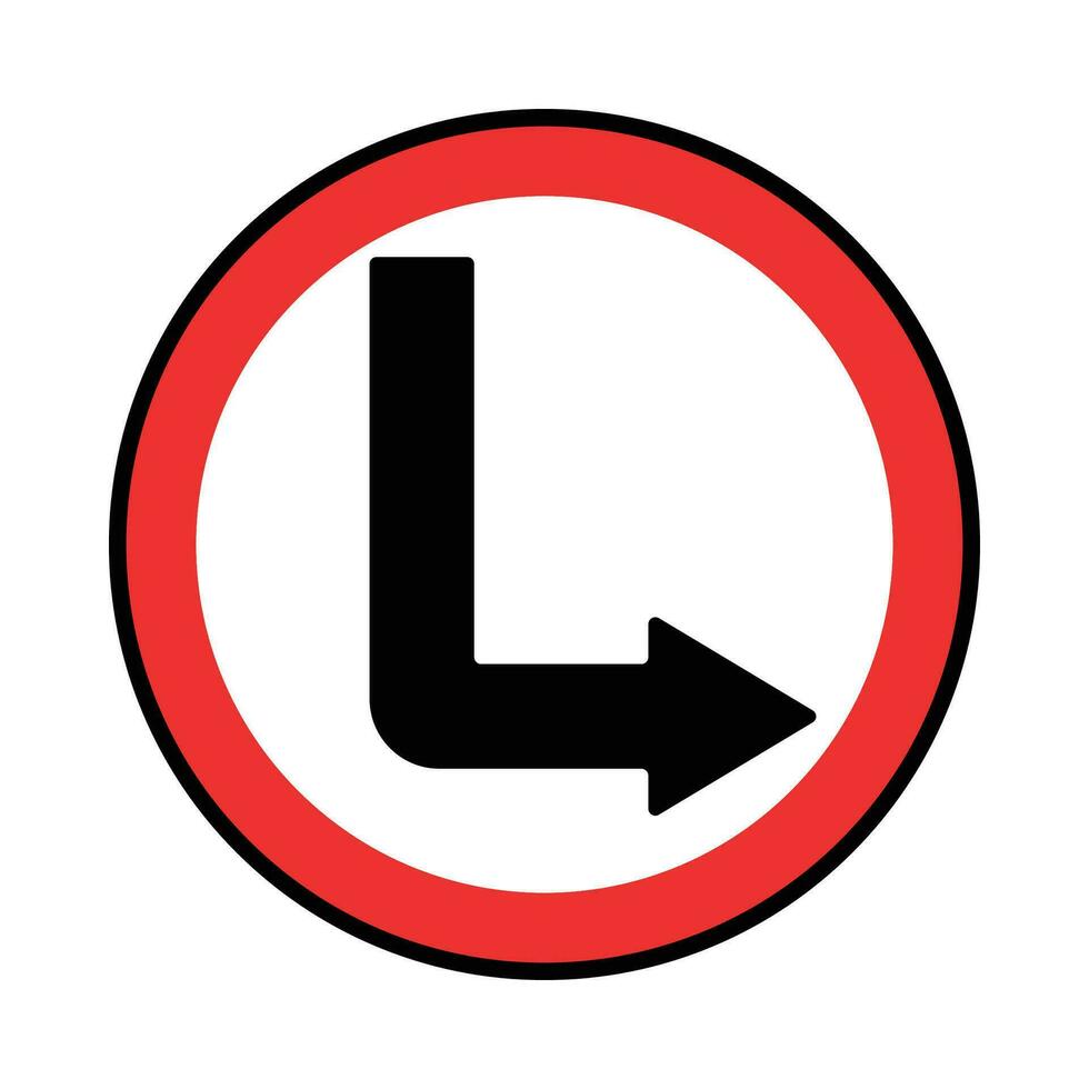 verkeer straat Rechtsaf beurt teken vector. rood ontwerp wit achtergrond vector