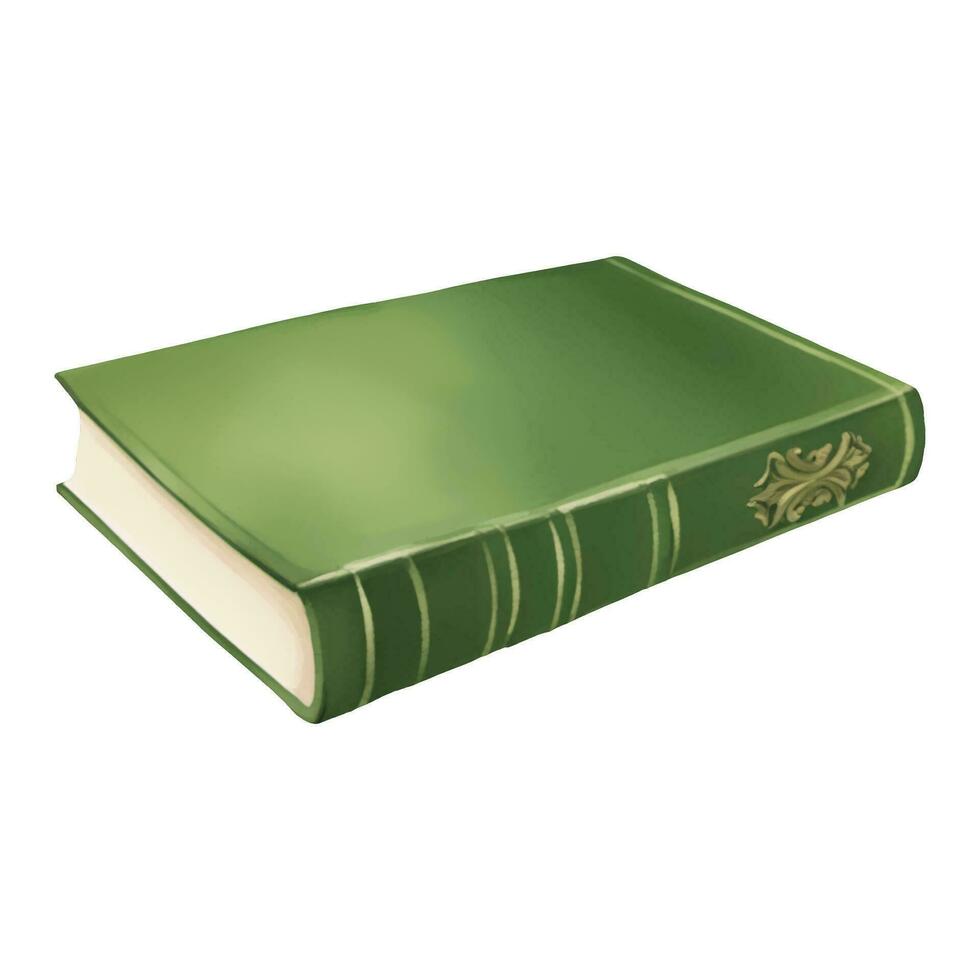 groen boek geïsoleerd hand- getrokken waterverf schilderij illustratie vector