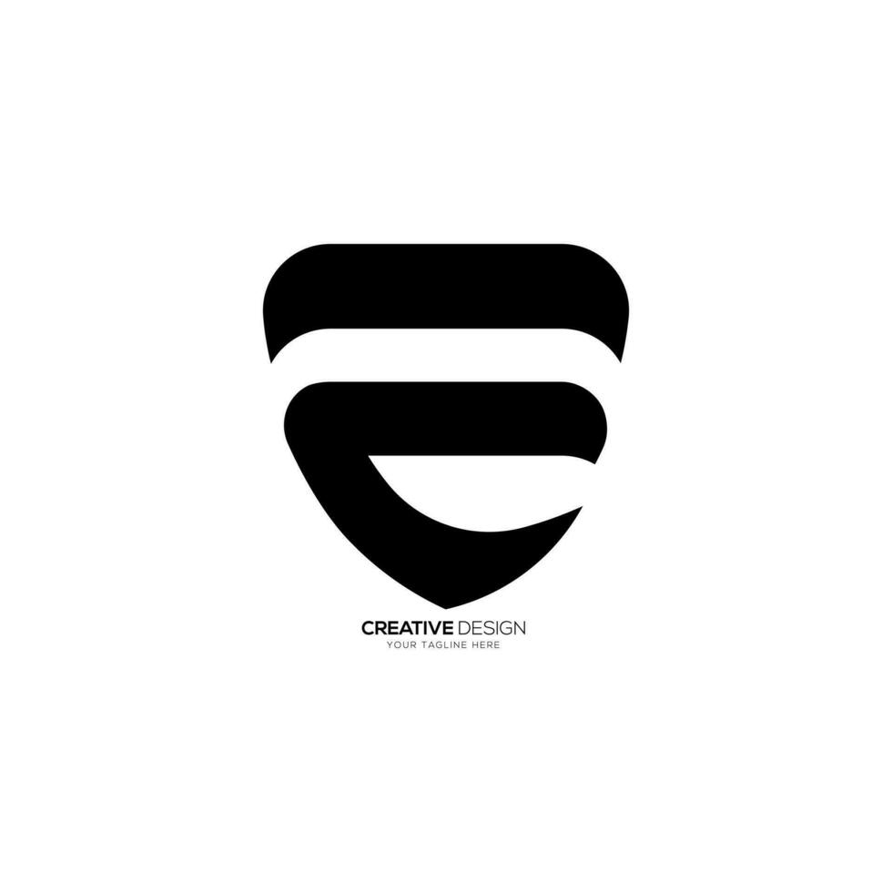 brief ec of ce eerste alfabet met schild vorm modern veiligheid bedrijf monogram logo vector