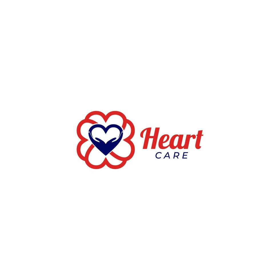 hart zorg logo ontwerp vector