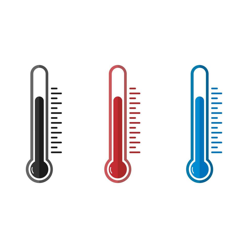 thermometer vlak icoon set. geïsoleerd vector illustratie.