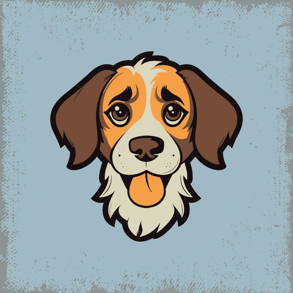 schattig brak puppy met tong uit illustratie vector