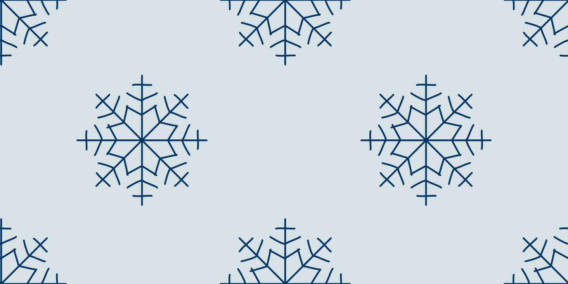 Kerstmis naadloos patroon met sneeuwvlokken. winter vlak vector illustratie voor vakantie decoratie, omhulsel papier sjabloon, seizoensgebonden spandoek. ontwerp kunst eindeloos achtergrond met sneeuwval Aan blauw.