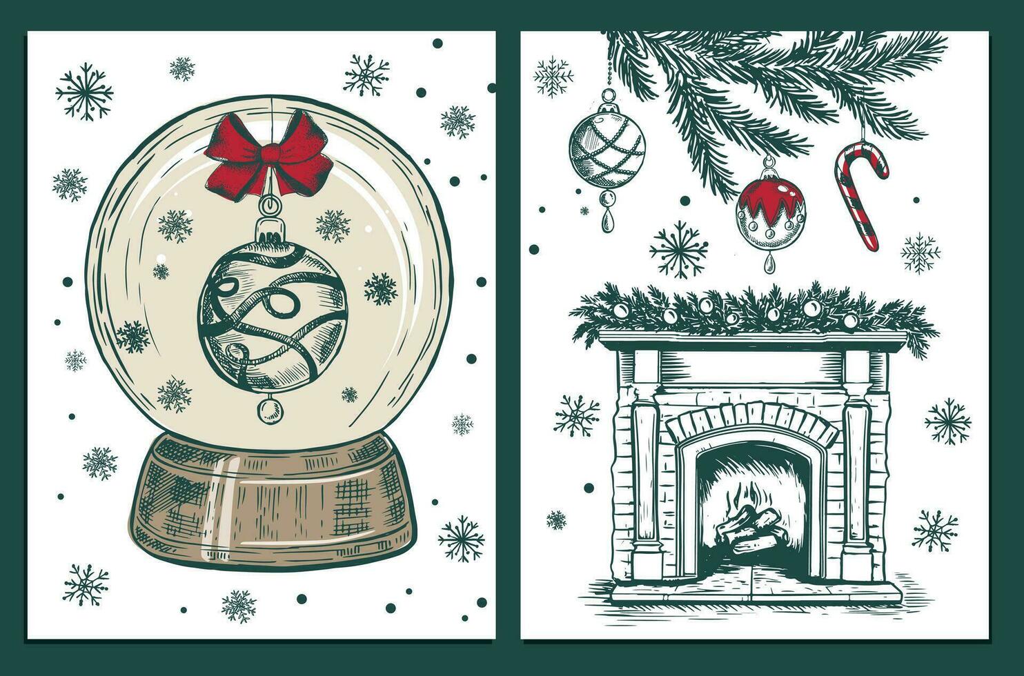 Kerstmis reeks in schetsen stijl. hand- getrokken illustratie vector