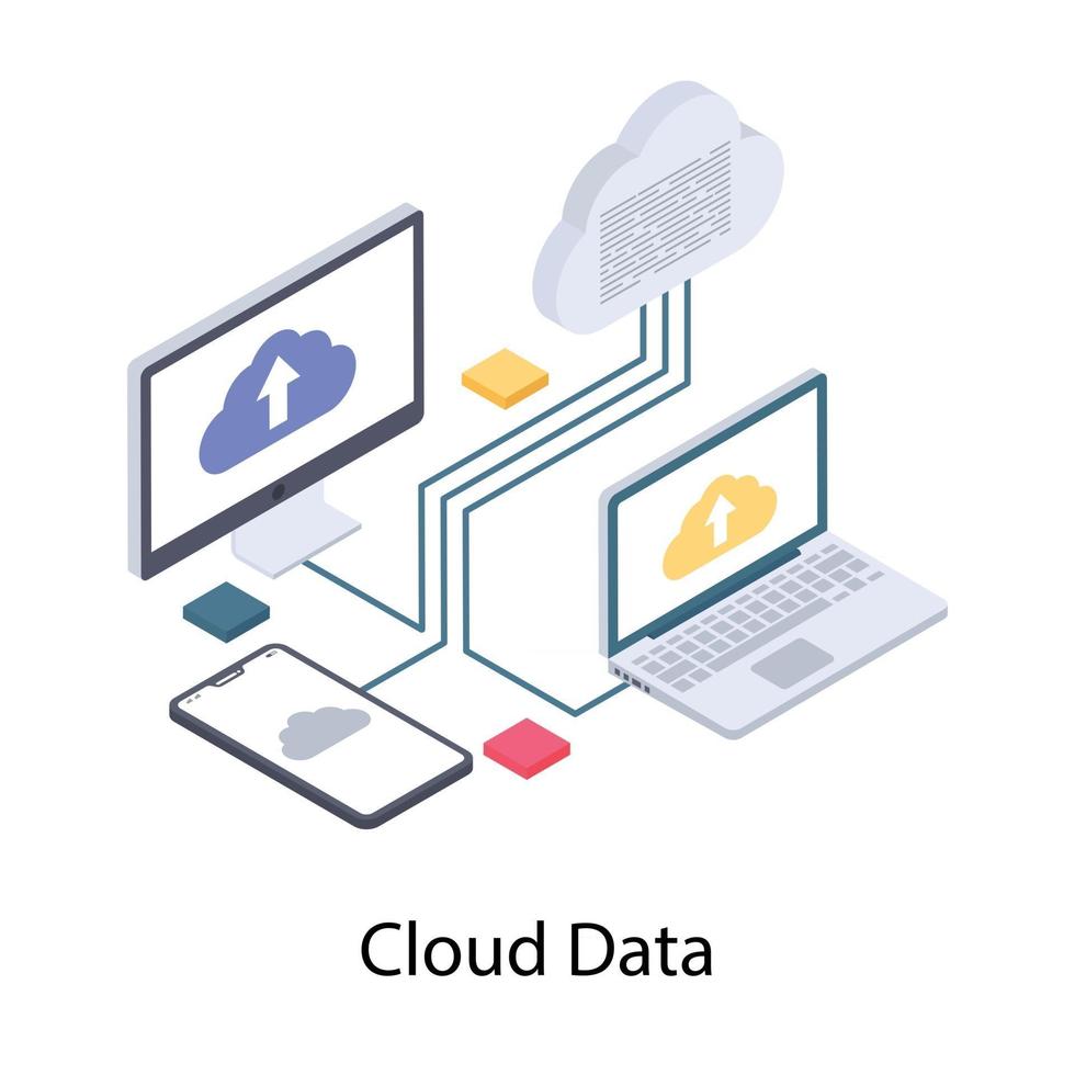 uploaden van cloudgegevens vector