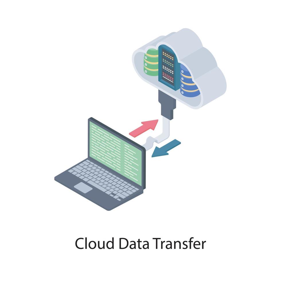 overdracht van cloudgegevens vector