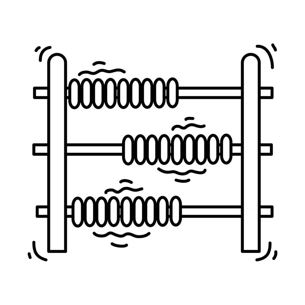 speeltuin kinderen telraam, spelen, kinderen, kleuterschool. handgetekende pictogrammenset, overzicht zwart, doodle pictogram, vector icon