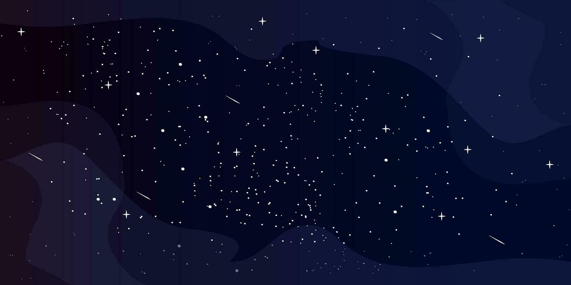 realistisch sterrenhemel lucht. melkachtig manier heelal schijnend sterren. astrologie concept. horizontaal vector achtergrond