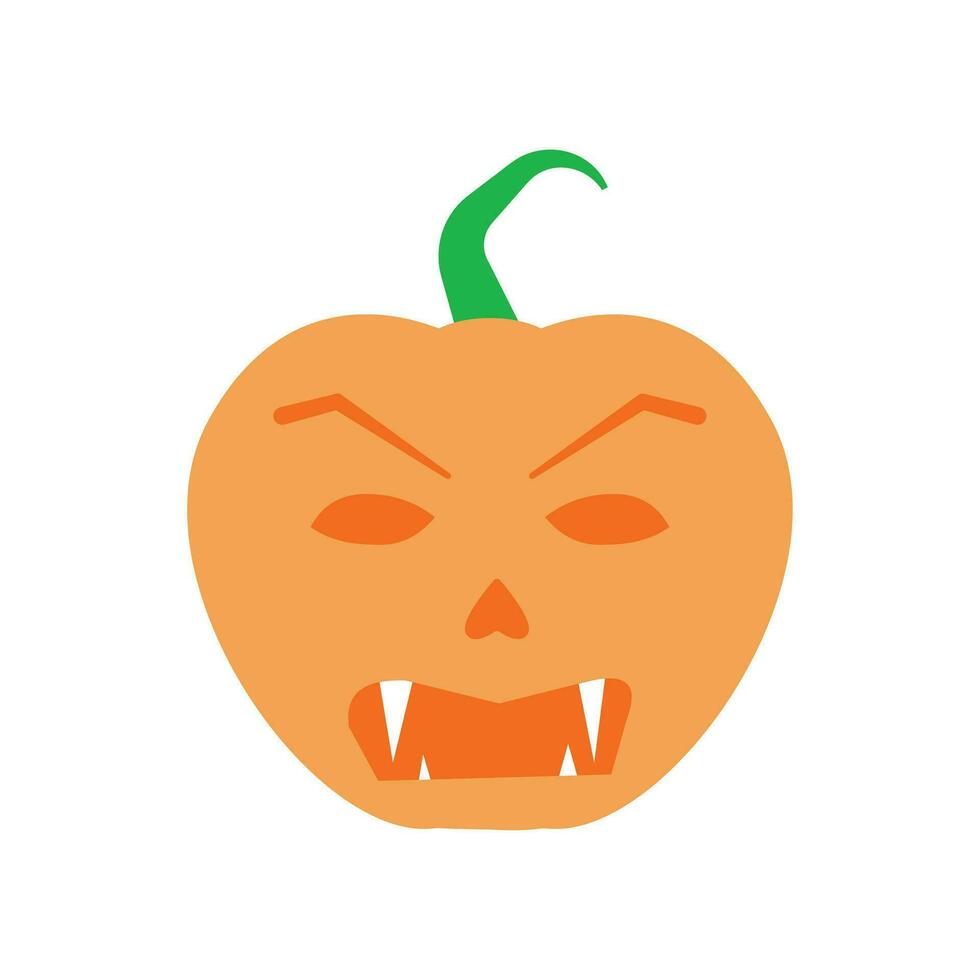 schattig halloween pompoen eng gezicht jack-o-lantern illustraties vector