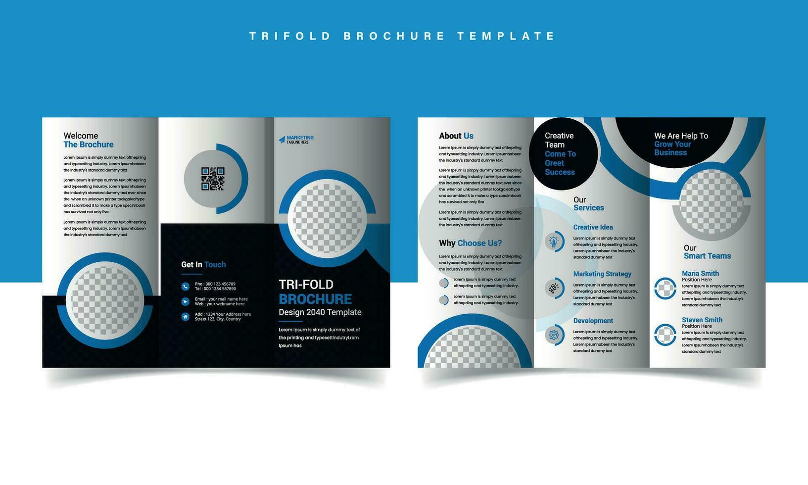 moderne driebladige zakelijke brochure sjabloon vector