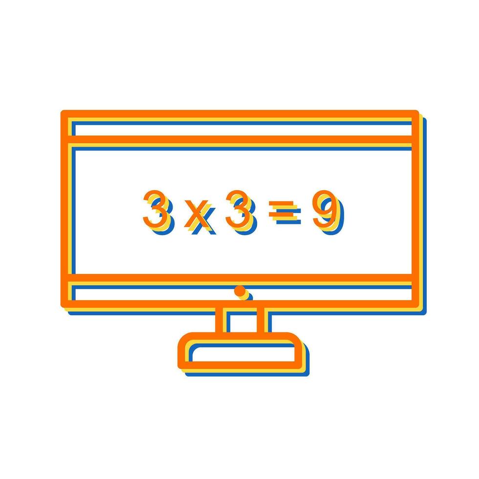 wiskunde in computer vector icoon