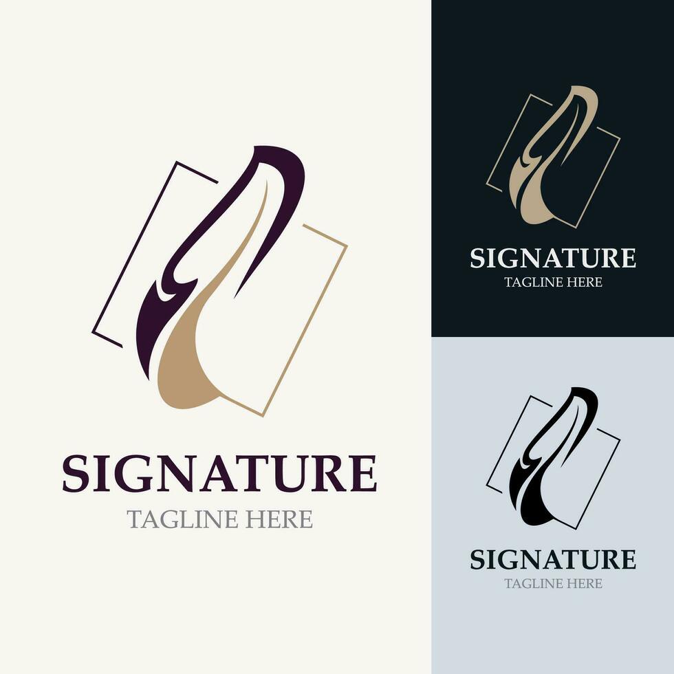 veer en handtekening logo ontwerp minimalistische bedrijf symbool teken sjabloon illustratie vector