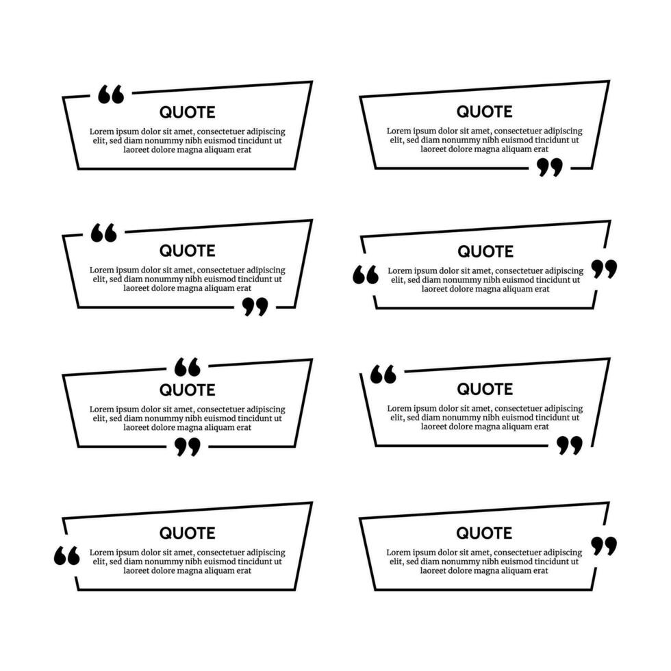 set quote box frames vector