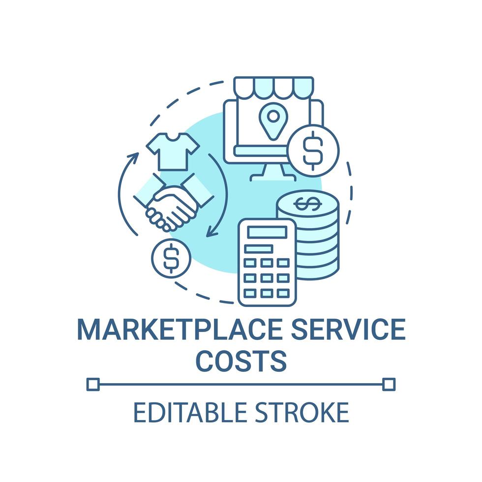 marktplaats servicekosten concept icoon. keuze parameter abstract idee dunne lijn illustratie. producten en vergoedingen prijs. operationele kosten. vector geïsoleerde omtrek kleur tekening. bewerkbare streek